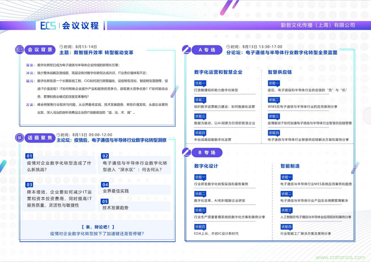 ECS 2020|第二屆中國電子通信與半導體CIO峰會正式啟動！